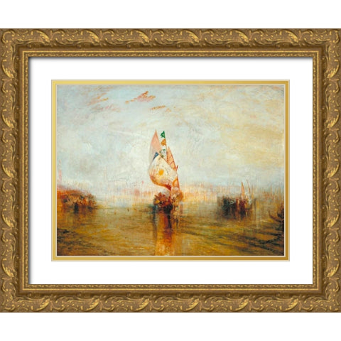 The Sun of Venice going to Sea Gold Ornate Wood Framed Art Print with Double Matting by Turner, William