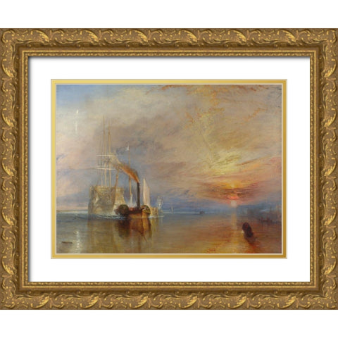 The Fighting Temeraire Gold Ornate Wood Framed Art Print with Double Matting by Turner, William