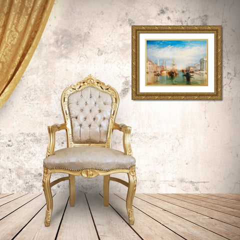 Venice- from the Porch of Madonna della Salute Gold Ornate Wood Framed Art Print with Double Matting by Turner, William