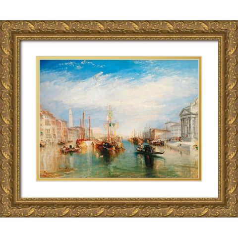 Venice- from the Porch of Madonna della Salute Gold Ornate Wood Framed Art Print with Double Matting by Turner, William