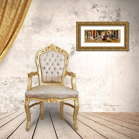 The Silk Merchant Gold Ornate Wood Framed Art Print with Double Matting by Blum, Robert Frederick