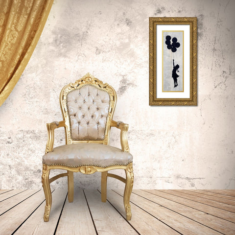West Bank Wall, Palestine (graffiti attributed to Banksy) Gold Ornate Wood Framed Art Print with Double Matting by Anonymous (attributed to Banksy)
