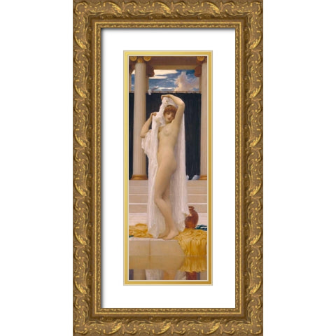 The Bath of Psyche Gold Ornate Wood Framed Art Print with Double Matting by Leighton, Frederic