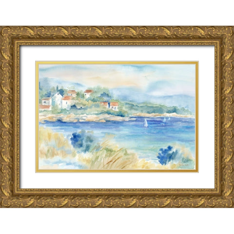 Mediterranean Breezes I Gold Ornate Wood Framed Art Print with Double Matting by Coulter, Cynthia