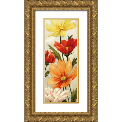 Spice Floral Panel II Gold Ornate Wood Framed Art Print with Double Matting by Milan, Vittorio