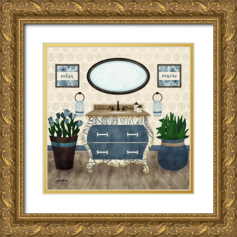 Time to Unwind I    Gold Ornate Wood Framed Art Print with Double Matting by Noonday Design