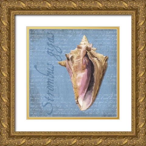 Oceanum Shells Blue I Gold Ornate Wood Framed Art Print with Double Matting by Reed, Tara