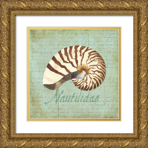 Oceanum Shells Green III Gold Ornate Wood Framed Art Print with Double Matting by Reed, Tara