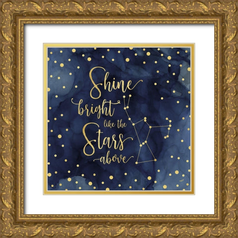 Oh My Stars III Shine Bright Gold Ornate Wood Framed Art Print with Double Matting by Reed, Tara