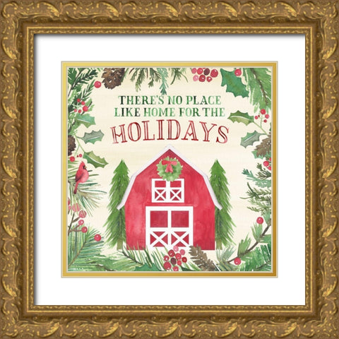 New England Christmas I Gold Ornate Wood Framed Art Print with Double Matting by Noonday Design