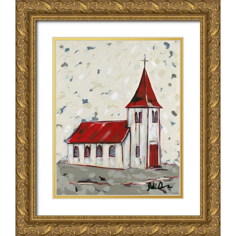 Here is the Church Gold Ornate Wood Framed Art Print with Double Matting by Augustine, Jodi