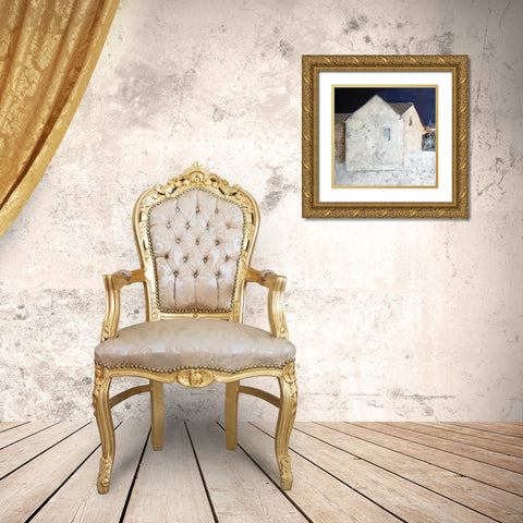 Winter White Gold Ornate Wood Framed Art Print with Double Matting by Marie, Susanne