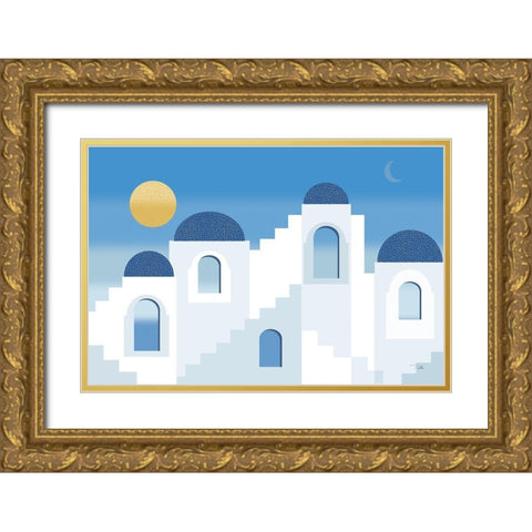 La Casa Gold Ornate Wood Framed Art Print with Double Matting by Pela