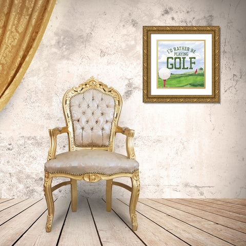 Golf Days III-Rather Be Gold Ornate Wood Framed Art Print with Double Matting by Reed, Tara