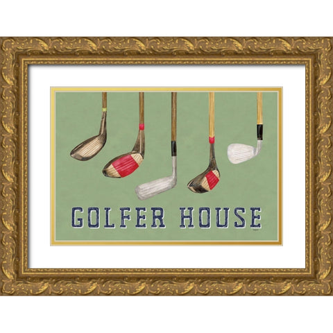 Golf Days landscape II-Golfer House Gold Ornate Wood Framed Art Print with Double Matting by Reed, Tara
