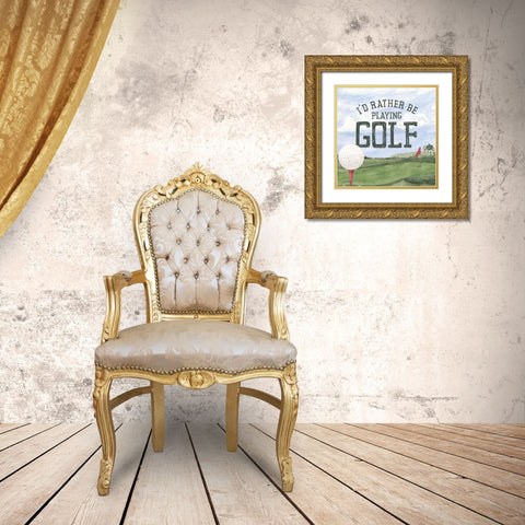 Golf Days neutral III-Rather Be Gold Ornate Wood Framed Art Print with Double Matting by Reed, Tara
