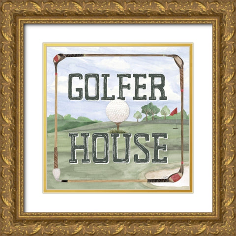 Golf Days neutral IV-Golfer House Gold Ornate Wood Framed Art Print with Double Matting by Reed, Tara