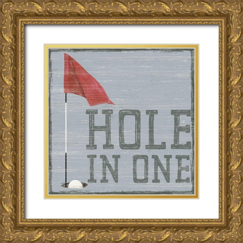 Golf Days neutral IX-Hole in One Gold Ornate Wood Framed Art Print with Double Matting by Reed, Tara