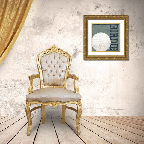Golf Days neutral XIII-Birdie Gold Ornate Wood Framed Art Print with Double Matting by Reed, Tara
