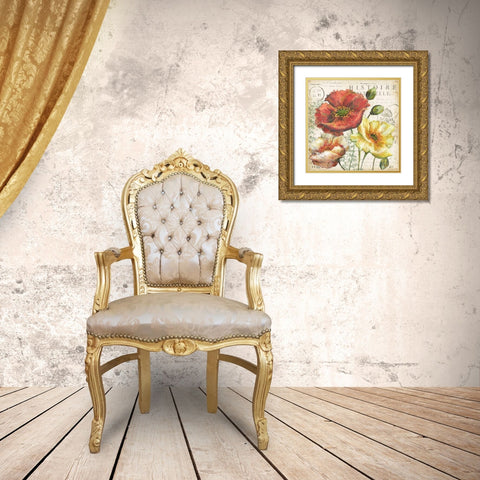 Spice Poppies Histoire Naturelle I Gold Ornate Wood Framed Art Print with Double Matting by Tre Sorelle Studios