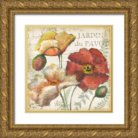 Spice Poppies Histoire Naturelle II Gold Ornate Wood Framed Art Print with Double Matting by Tre Sorelle Studios