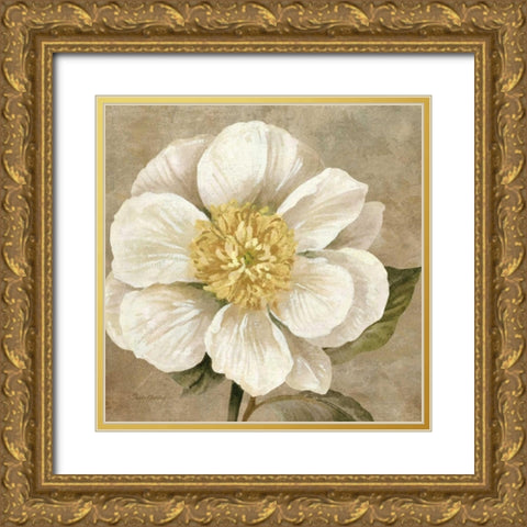Up Close Cream Rose Gold Ornate Wood Framed Art Print with Double Matting by Gladding, Pamela