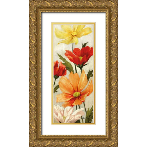 Spice Floral Panel II Gold Ornate Wood Framed Art Print with Double Matting by Milan, Vittorio
