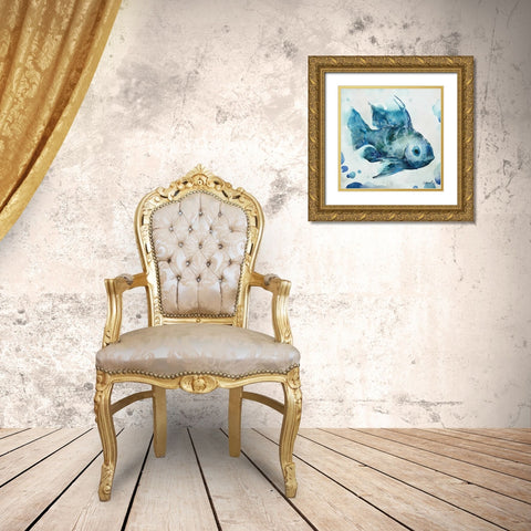 Watercolor Sea Creatures I Gold Ornate Wood Framed Art Print with Double Matting by Milan, Vittorio