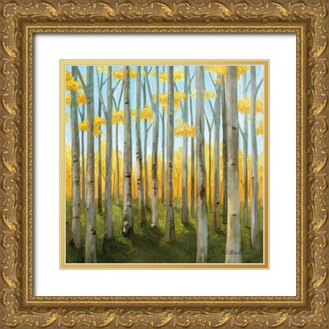 Birch Woods II Gold Ornate Wood Framed Art Print with Double Matting by Milan, Vittorio