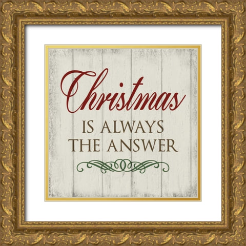 Christmas Peace I Gold Ornate Wood Framed Art Print with Double Matting by hartworks