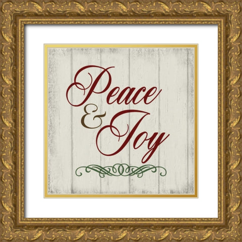 Christmas Peace II Gold Ornate Wood Framed Art Print with Double Matting by hartworks