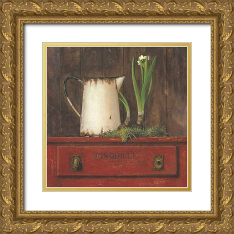 Jonquille Gold Ornate Wood Framed Art Print with Double Matting by Fisk, Arnie
