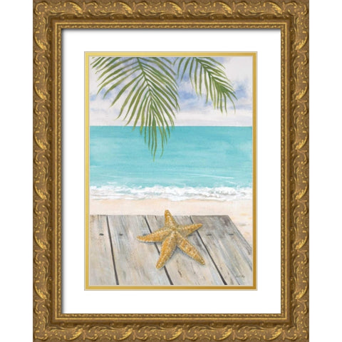 Beach Life Gold Ornate Wood Framed Art Print with Double Matting by FISK, Arnie