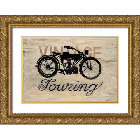 Vintage Touring Bike Gold Ornate Wood Framed Art Print with Double Matting by Fisk, Arnie