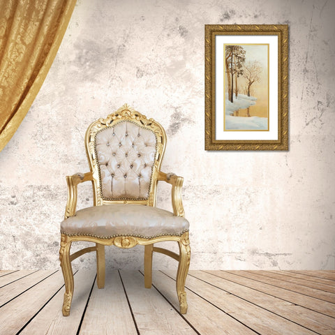 Winter Glow Panel 1 Gold Ornate Wood Framed Art Print with Double Matting by Fisk, Arnie