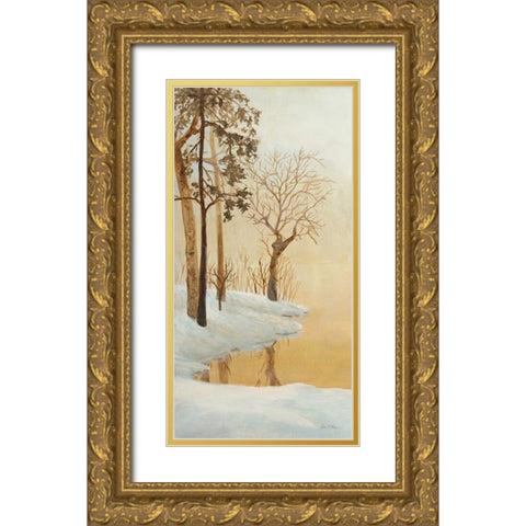 Winter Glow Panel 1 Gold Ornate Wood Framed Art Print with Double Matting by Fisk, Arnie