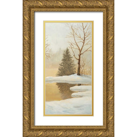 Winter Glow Panel 3 Gold Ornate Wood Framed Art Print with Double Matting by Fisk, Arnie