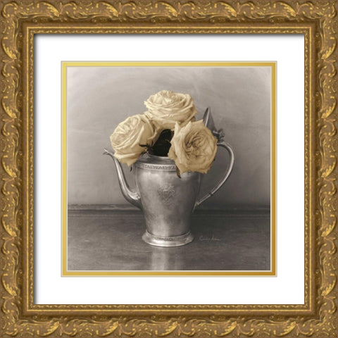 Trois Roses  Gold Ornate Wood Framed Art Print with Double Matting by Atria, Cristin