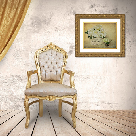 London Roses Gold Ornate Wood Framed Art Print with Double Matting by Atria, Cristin