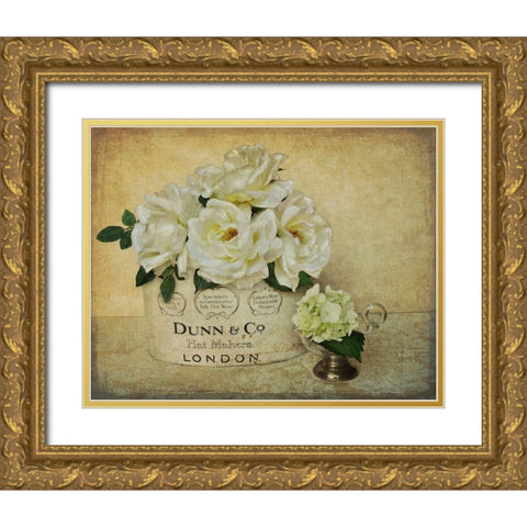 London Roses Gold Ornate Wood Framed Art Print with Double Matting by Atria, Cristin