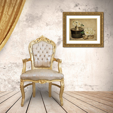 Park Avenue Roses Gold Ornate Wood Framed Art Print with Double Matting by Atria, Cristin
