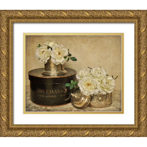 Park Avenue Roses Gold Ornate Wood Framed Art Print with Double Matting by Atria, Cristin