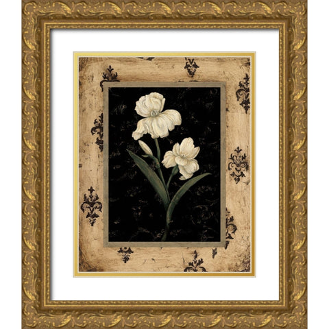 Silver Iris Gold Ornate Wood Framed Art Print with Double Matting by Andrew, Regina