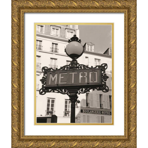 Filigree Iron Sign Gold Ornate Wood Framed Art Print with Double Matting by Vandenack, Toby