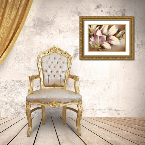 Magnolia Breeze Gold Ornate Wood Framed Art Print with Double Matting by Heighton, Brent