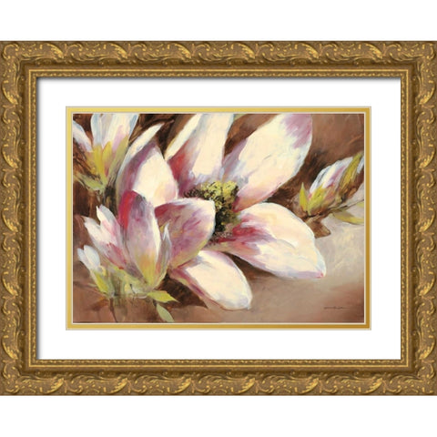 Magnolia Breeze Gold Ornate Wood Framed Art Print with Double Matting by Heighton, Brent