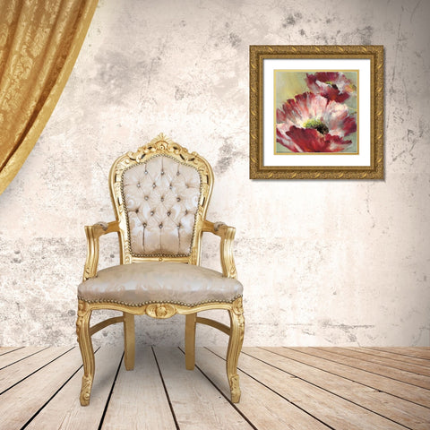 Lush Poppy Gold Ornate Wood Framed Art Print with Double Matting by Heighton, Brent