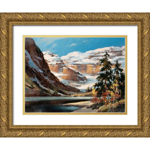 Mountain View Gold Ornate Wood Framed Art Print with Double Matting by Heighton, Brent