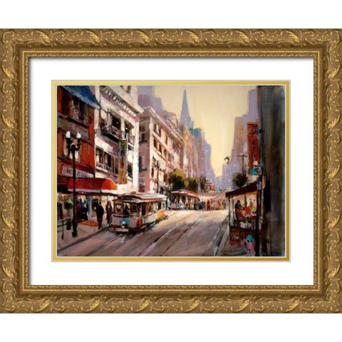 Powell Mason Line Gold Ornate Wood Framed Art Print with Double Matting by Heighton, Brent