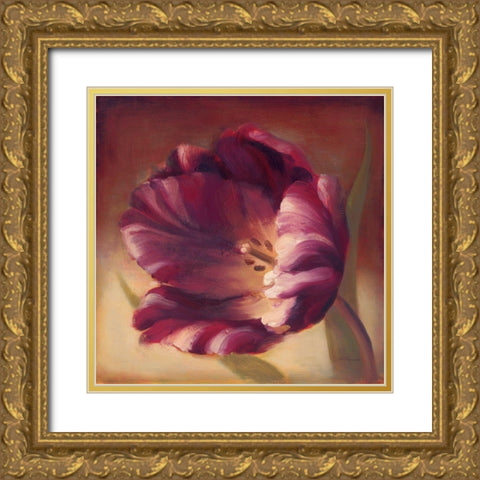 Eventide Tulip Gold Ornate Wood Framed Art Print with Double Matting by Romero, Paulo